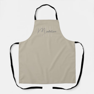 Tablier Monogramme Moderne Beige Minimaliste