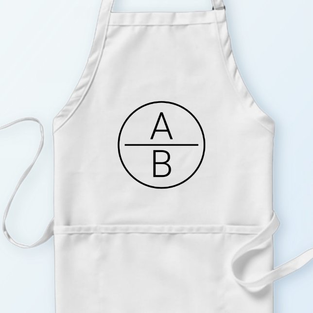Tablier Monogramme moderne de deux initiales (Créateur téléchargé)