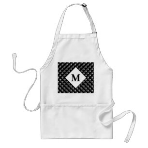Tablier Monogramme motif noir et blanc