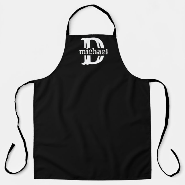 Tablier Monogrammé, Nom Personnalisé Chef Cuisinie (Recto)