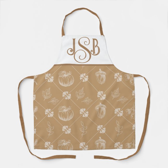 Tablier Monogramme Personnalisable Autumnal - Came (Recto)