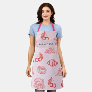 Tablier Monogramme personnalisé Charmante Fille Cerise Fra