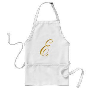 Tablier Monogramme personnalisé E Faux Monogrammes Gold Fo