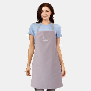 Tablier monogramme personnalisé, mauve moderne