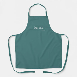 Tablier monogramme personnalisé, turquoise bleu-vert