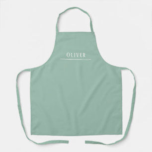 Tablier monogramme personnalisé, vert sauge clair