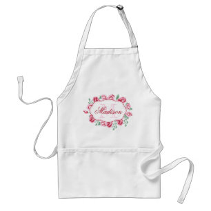Tablier Monogramme rose Girly de roses