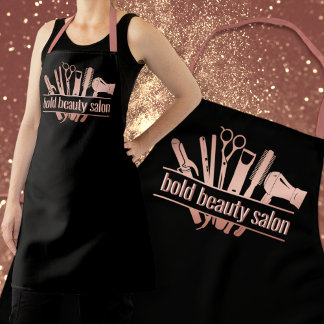 Tablier Monogramme Rose Gold Beauty Salon Outils Stylist B
