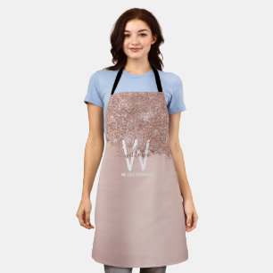 Tablier Monogramme rose Gold Blush Rose Girl Parties scint