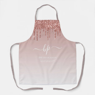 Tablier Monogramme Rose Gold Parties scintillant métal pro