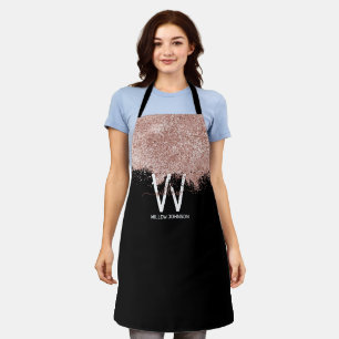 Tablier Monogramme rose Gold Rose Black Girl Parties scint