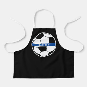 Tablier Monogramme simple de football noir et blanc