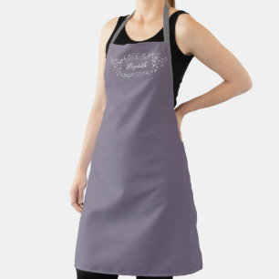 Tablier Monogramme simple Élégant de Cuisine violette