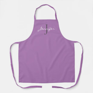 Tablier Monogramme violet moderne Nom Personnalisé