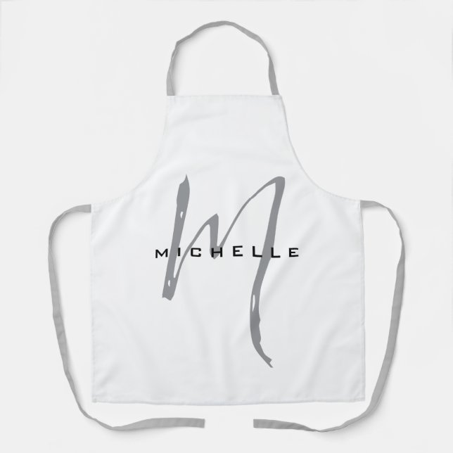 Tablier Monogramme Votre Nom Cadeau Spécial Bien-Aimé Ceux (Recto)