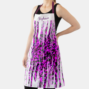 Tablier Monogrammes blancs des Motifs de la vague Abstrait