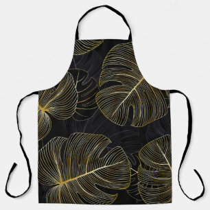 Tablier Monstère dorée feuille, romantique sans couture fl
