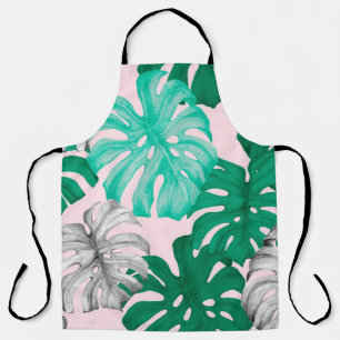 Tablier Monstère tropicale feuille dessinée à la main illu