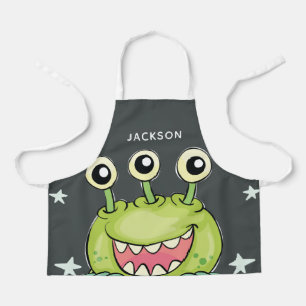 Tablier Monstre vert mignon Personnalisé