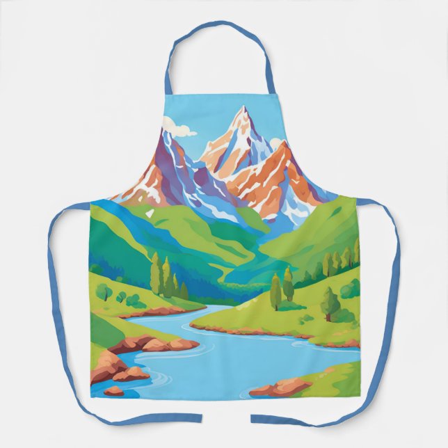 Tablier Montagnes avec ruisseau (Recto)