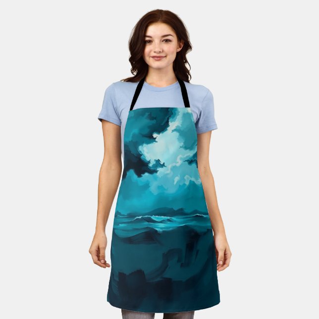 Tablier Moody Ocean Waves Under Stormy Sky – Abstract Seas (Porté)
