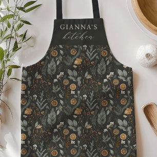 Tablier Moody Winter Botanical Cuisine personnalisée