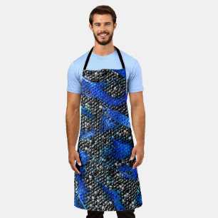 Tablier Mosaïque hexagonale ou écailles de poisson bleu et
