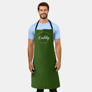 Tablier Moss Green Nom personnalisé Année Master Baker Dad