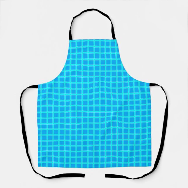 Tablier Motif à carreaux bleu néon (Recto)