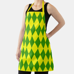 Tablier Motif à carreaux Harlequin jaune vert