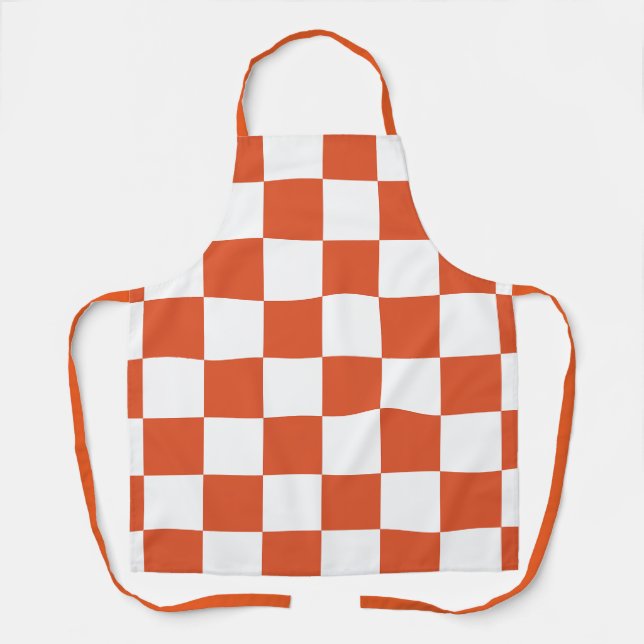 Tablier Motif à carreaux orange et blanc (Recto)