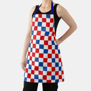 Tablier Motif à carreaux rouge blanc bleu