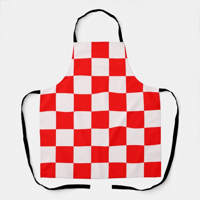 Tablier Motif À damiers rouge et blanc (Recto)
