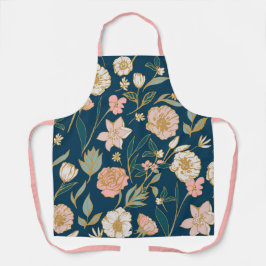 Tablier Motif à fleurs bleu rose