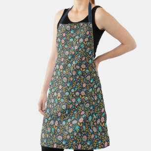 Tablier Motif à fleurs d'art populaire