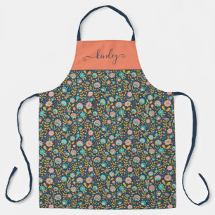 Tablier Motif à fleurs d'art populaire