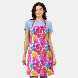 Tablier Motif à fleurs moderne en néon coloré