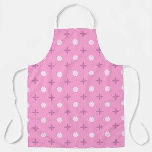 Tablier Motif à pois et pétales d'étoile rose