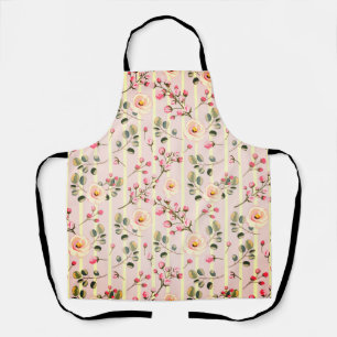 Tablier Motif à rayures florales rose pâle
