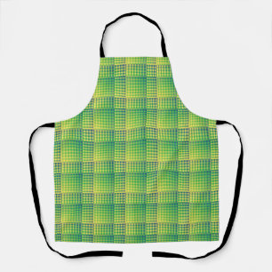 Tablier Motif Abstrait à Damier Vert Bleu