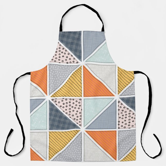 Tablier motif Abstrait, carreaux patchwork. (Recto)