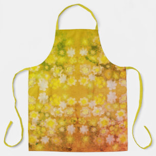 Tablier Motif abstrait de floral rétro à l'aquarelle salée