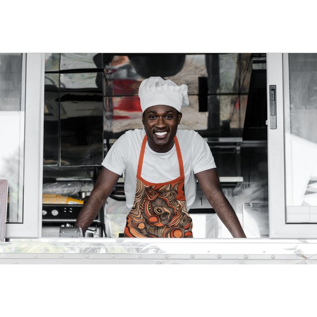 Tablier Motif Abstrait moderne Peach Orange (Créateur téléchargé)