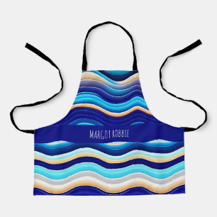 Tablier Motif Abstrait Sea Wave Soft