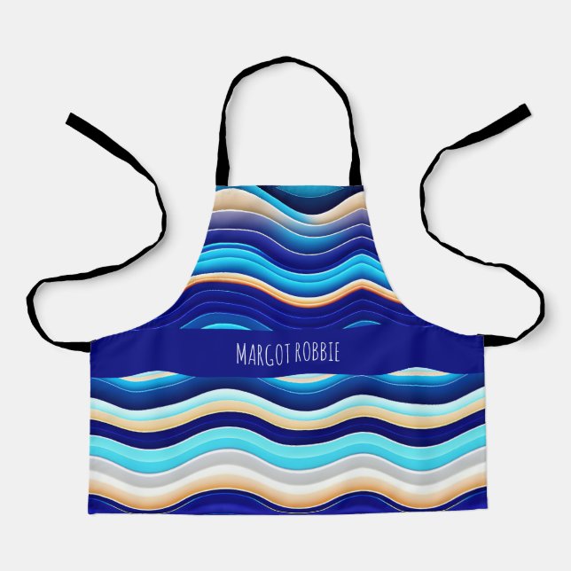 Tablier Motif Abstrait Sea Wave Soft (Recto)