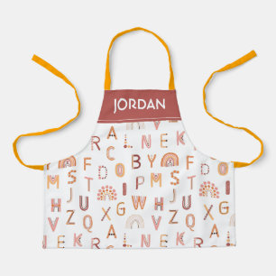 Tablier Motif Alphabet arc-en-ciel amusant