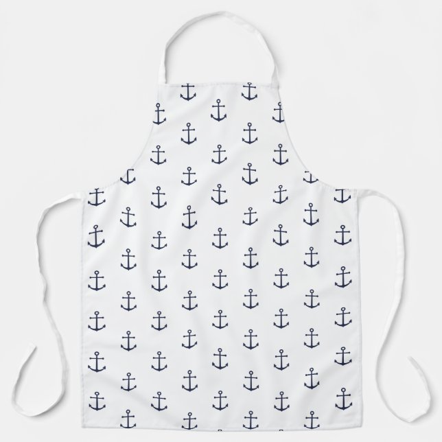 Tablier Motif Ancre bleu marine (Recto)