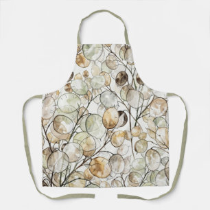 Tablier Motif aquarelle botanique floral Boho Lunaria