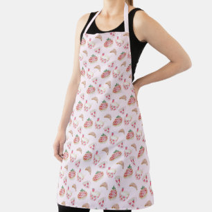 Tablier Motif aquarelle fraise