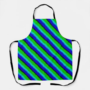 Tablier Motif arc-en-ciel bleu vert abstrait 3D